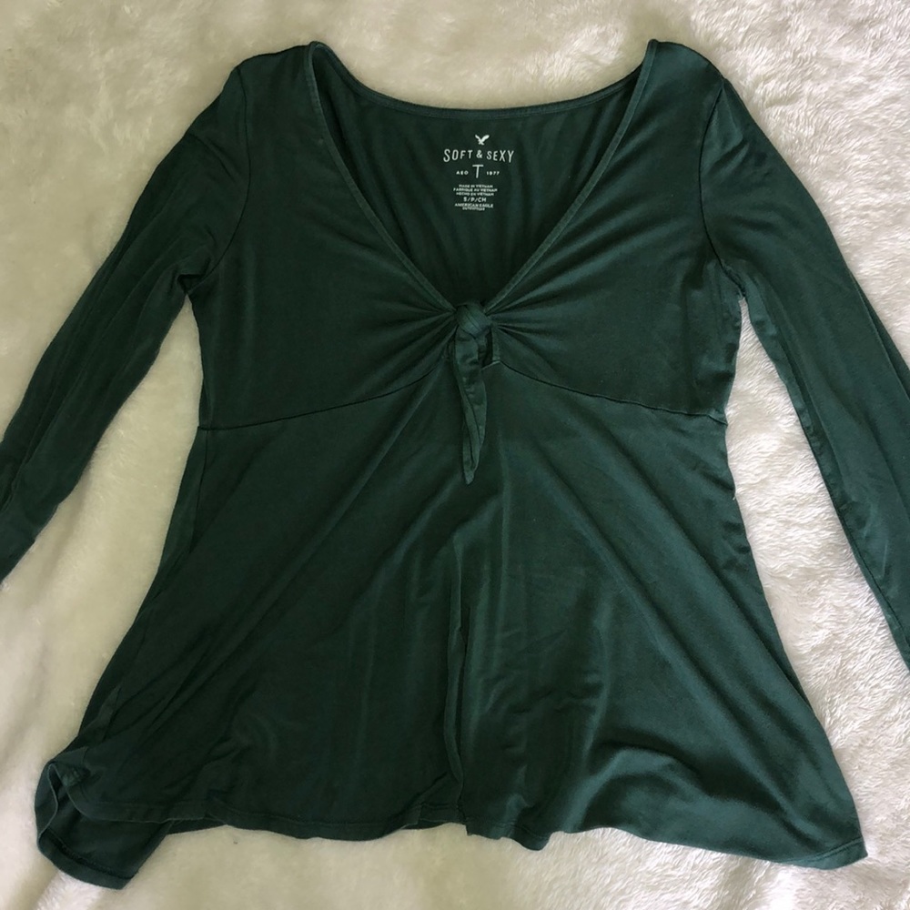 Dark green flowy top